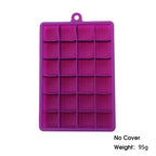 24-Hole Silicone Ice Cube Tray with Lid Square Ice Mold for Drinks & Cocktails
