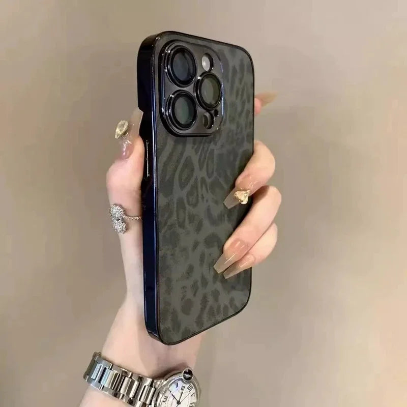 Luxury Leopard Print Phone Case For iPhone 11 12 13 14 15 16 17 Pro Max Plus Air
