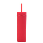 Double Wall Skinny Tumbler 473ml/480ml Cup with Straw & Lid