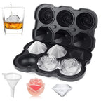 Diamond Rose Gun Shape Ice Cube Mold Silicone Cocktail Ice Maker Tray