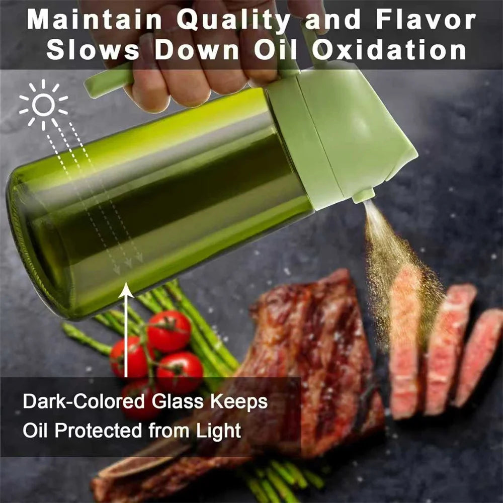 2-in-1 Olive Oil Sprayer Bottle Spray & Pour 470ML Glass Dispenser Main image