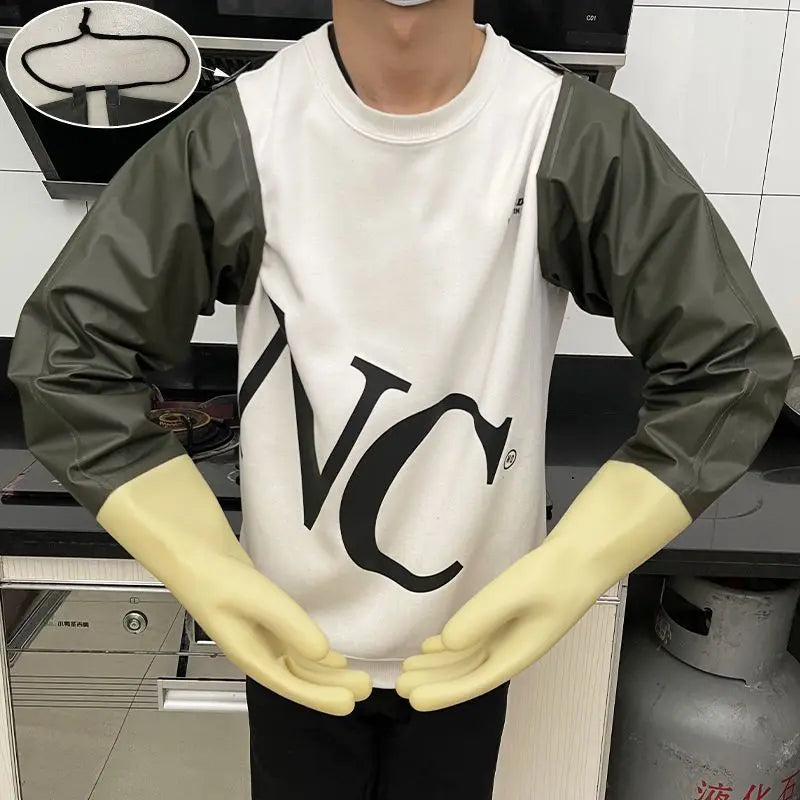 Waterproof Rubber Gloves Oil Proof Long Work Gloves