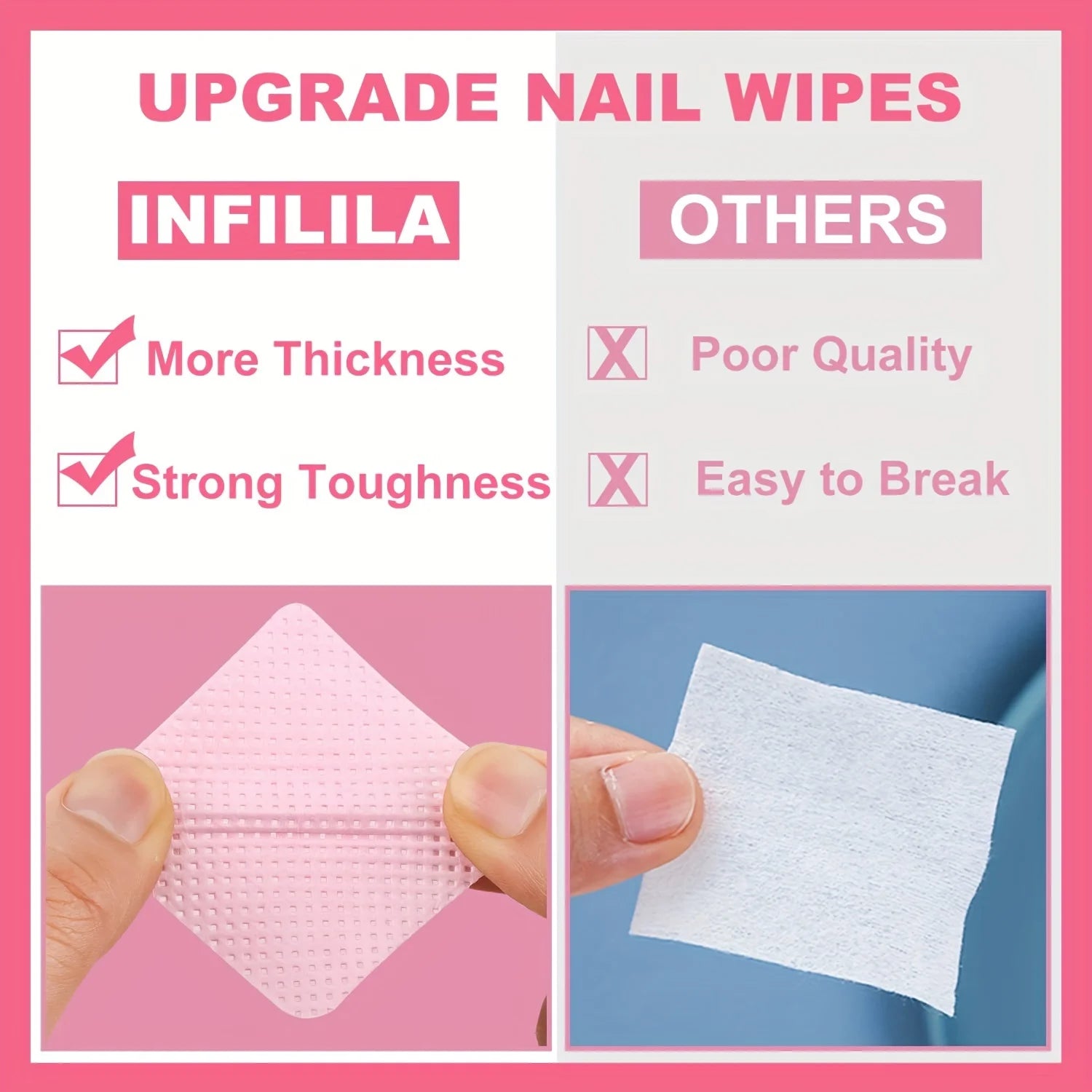 Lint-Free Nail Wipes Gel Cleanser Pads