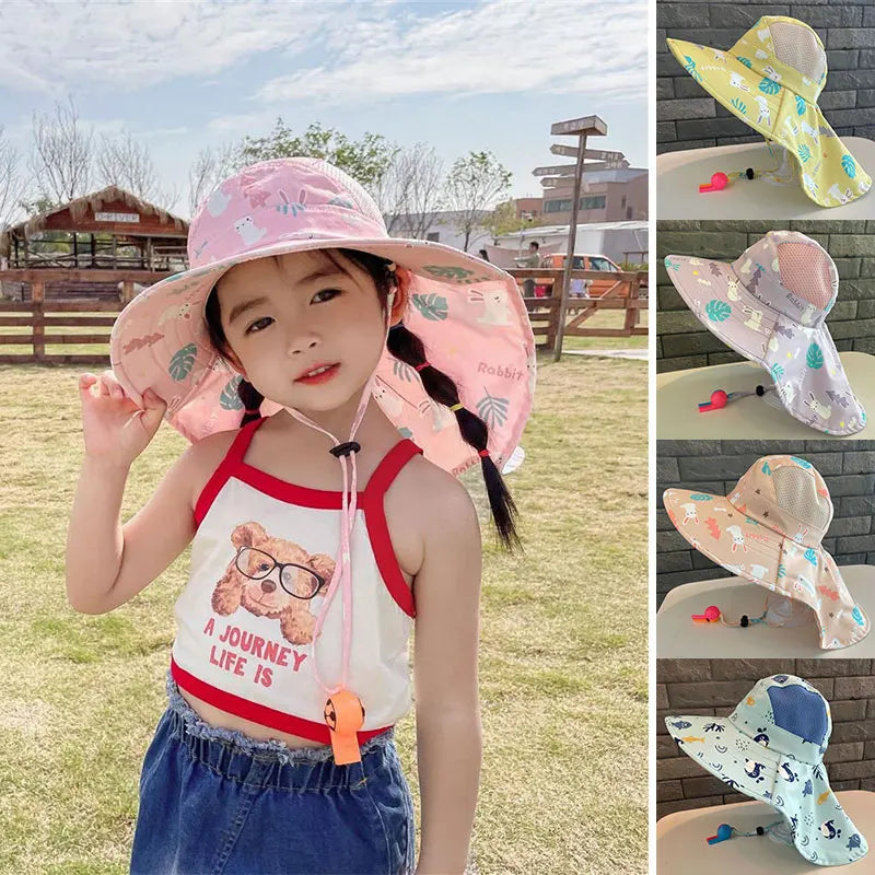 Kids UV Protection Sun Hat Large Brim Fisherman Cap