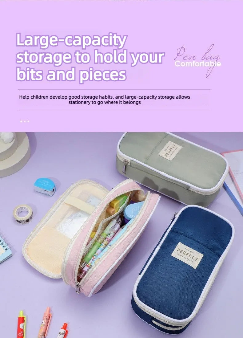 Multi-Layer Pencil Case Large Capacity Macaron Stationery Box