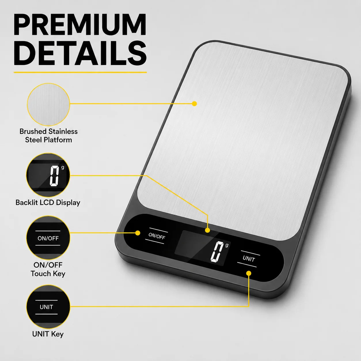10KG Digital Kitchen Scale Stainless Steel LCD Secondary image