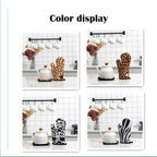 2PCS Leopard Print Oven Mitt & Pot Holder Set – Heat Resistant Kitchen Gloves