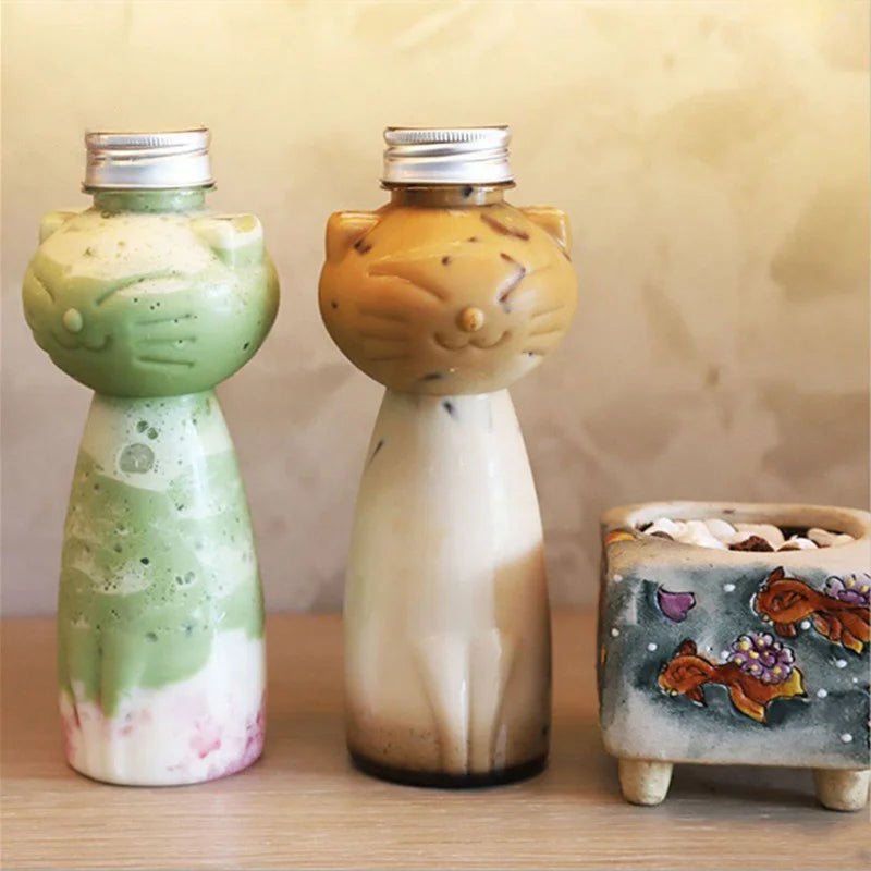 Cute Cat Water Bottle BPA Free Portable Drink Cup