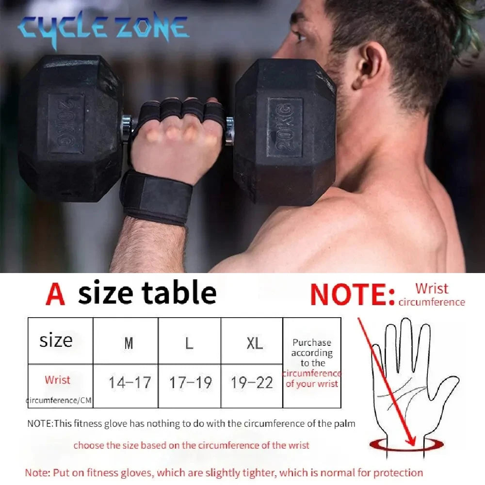 Workout Gloves Half Finger Wrist Wrap Gym Weight Lifting Cycling Secondary image
