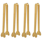 Small Gold Serving Tongs – Stainless Steel Mini Buffet & Appetizer Tongs