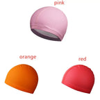 Waterproof PU Swimming Cap with Ear Protection for Adults & Kids