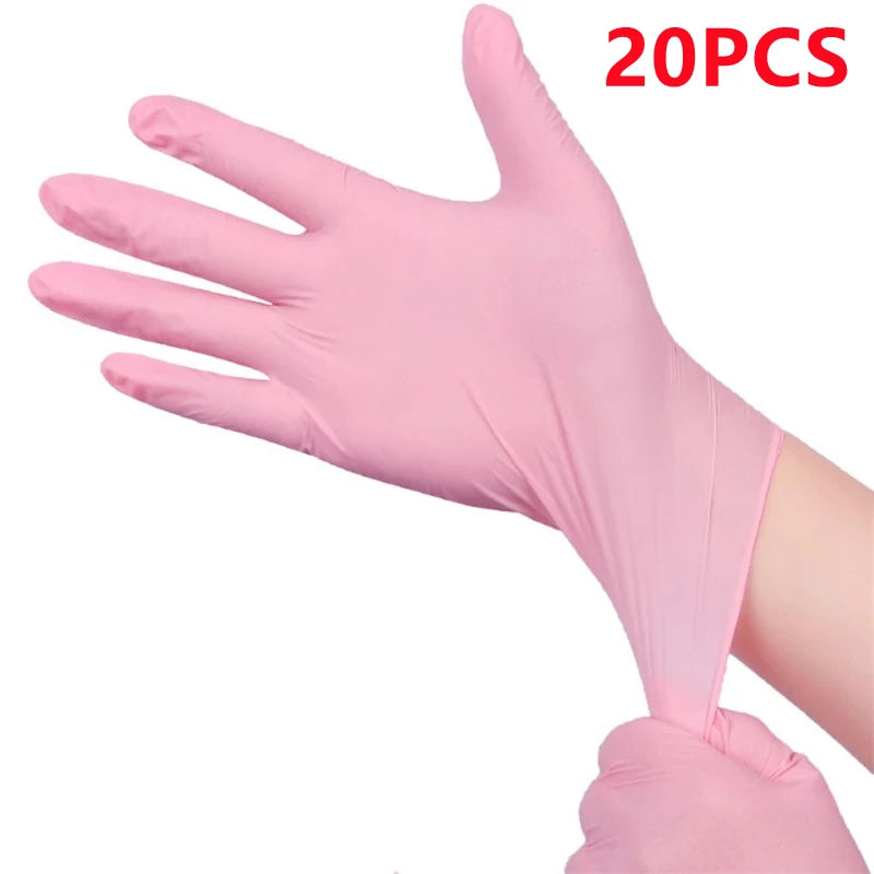 Pink Nitrile Gloves Latex Free Disposable Gloves