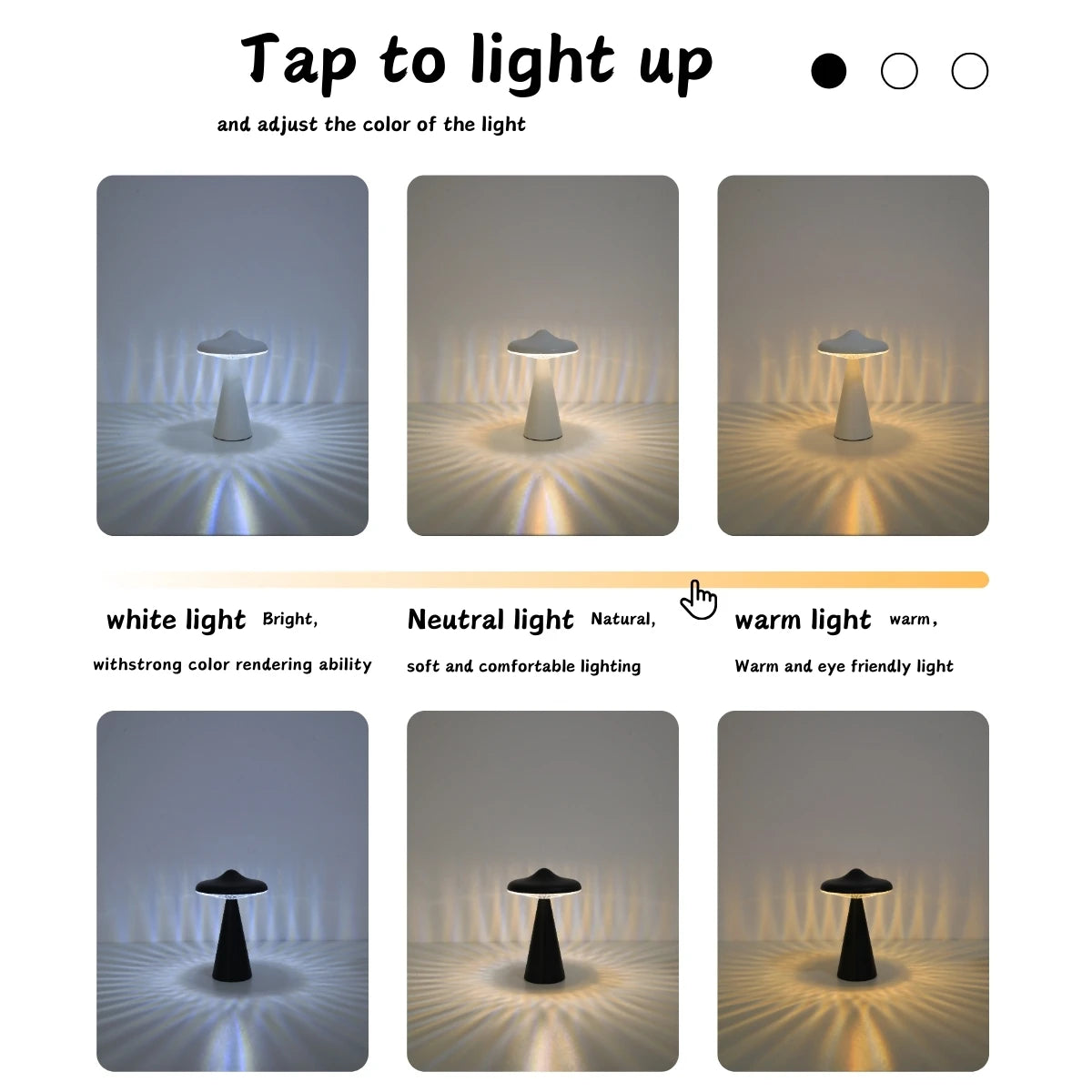 UFO LED Night Light Rechargeable Touch Bedside Lamp