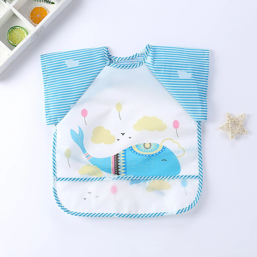 Baby Waterproof Long Sleeve Bib Smock Apron for Toddlers