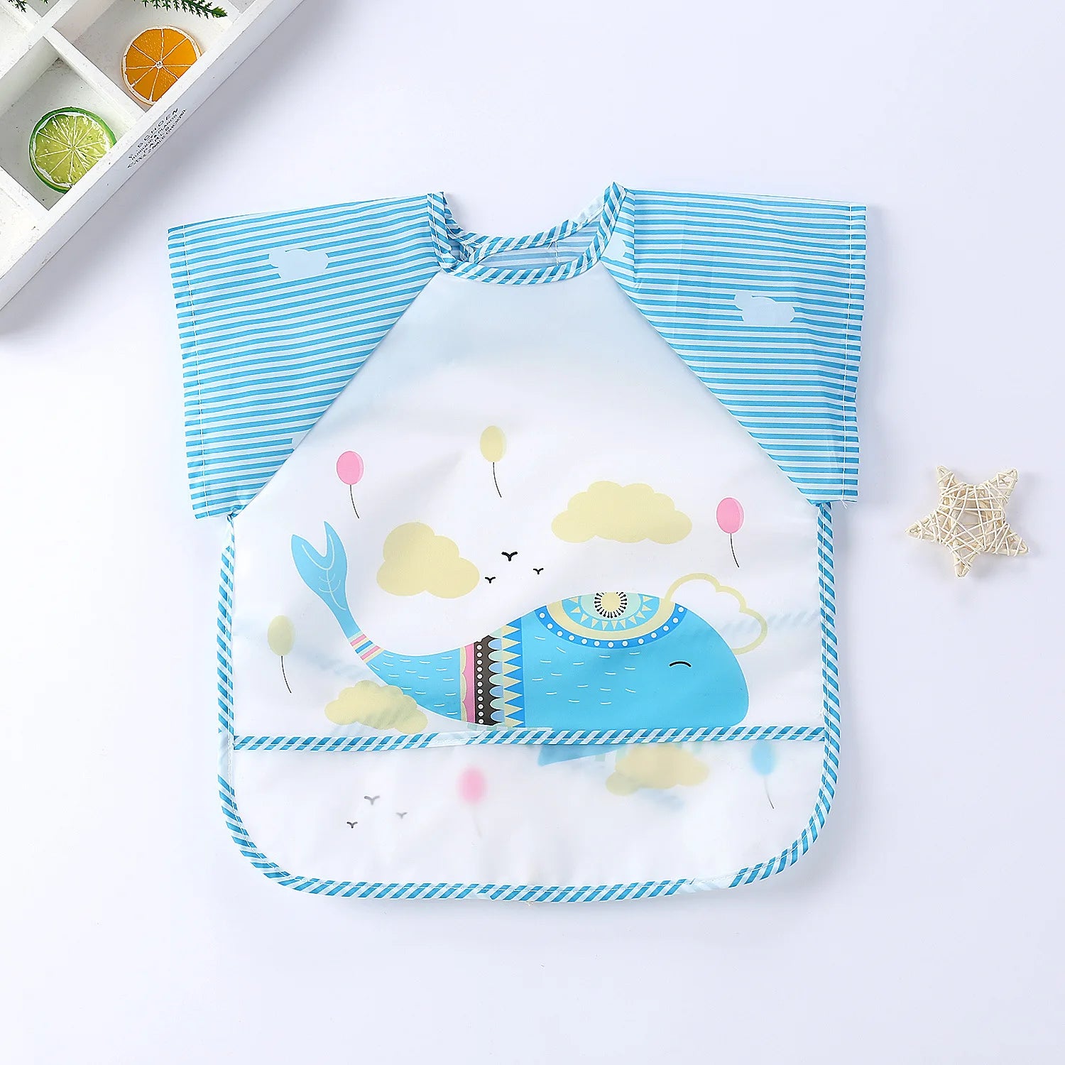 Baby Waterproof Long Sleeve Bib Smock Apron for Toddlers