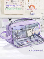 Large Capacity Pencil Case Macaron Color School Pen Bag