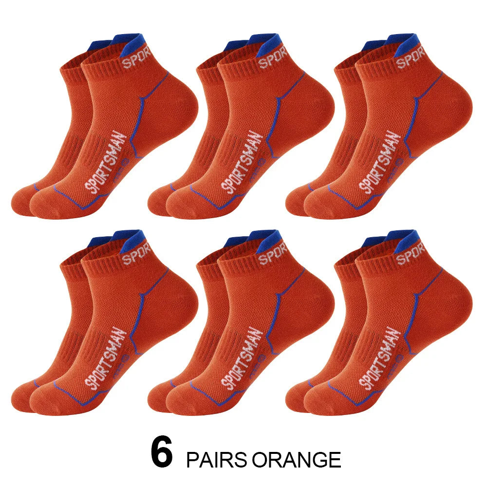 6 Pairs Men Sports Socks Breathable Mesh Running Basketball Socks