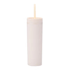 Double Wall Skinny Tumbler 473ml/480ml Cup with Straw & Lid