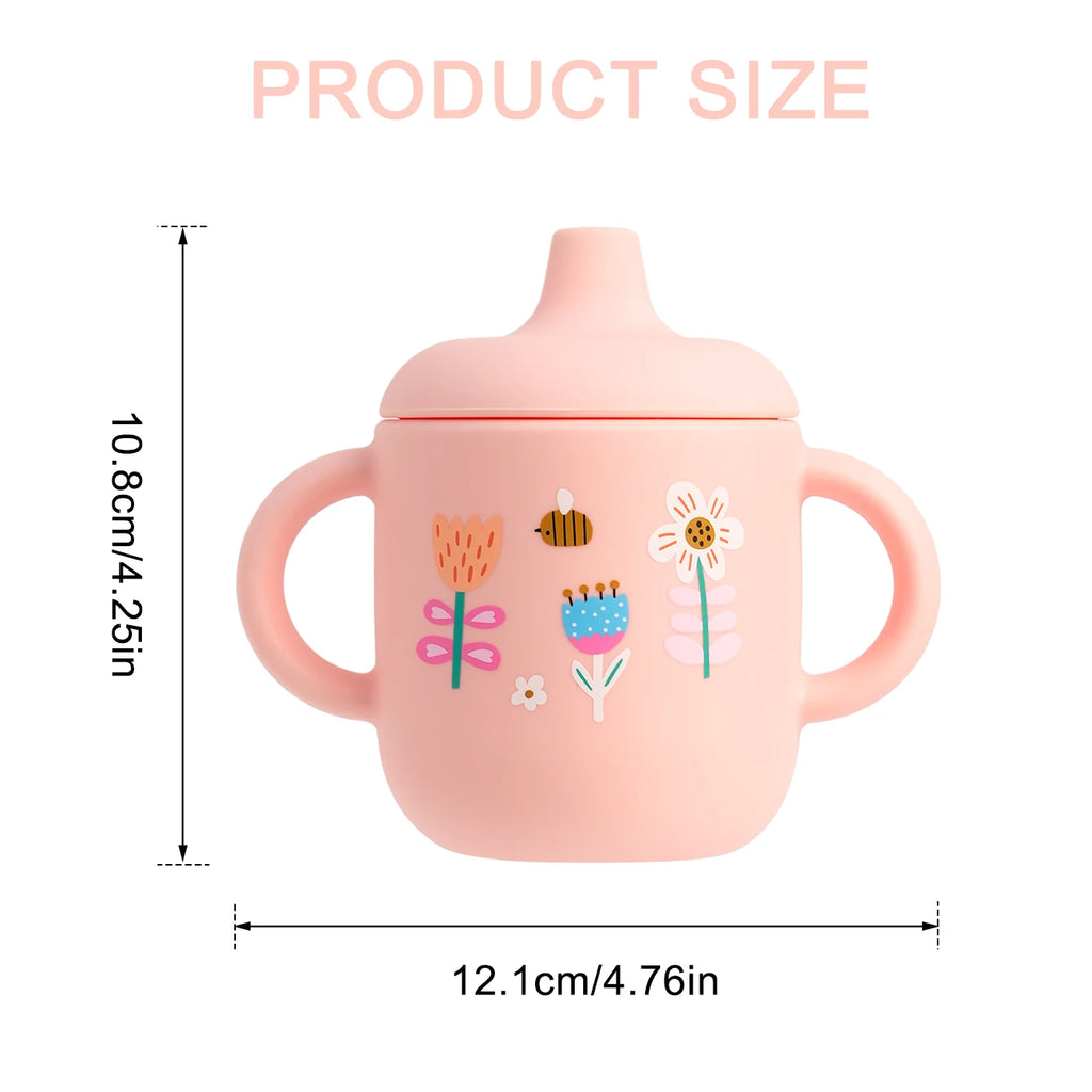 Cartoon Silicone Baby Feeding Cup Leakproof Training Cup