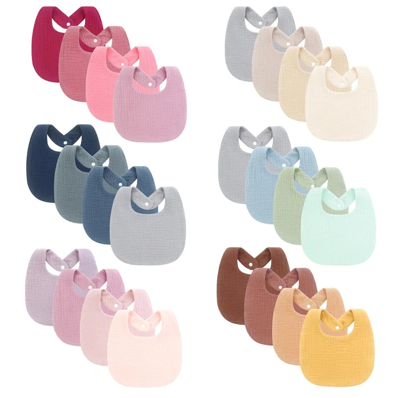 4PCS Muslin Baby Bibs Soft Cotton Burp Cloth Set for Newborns Secondary image