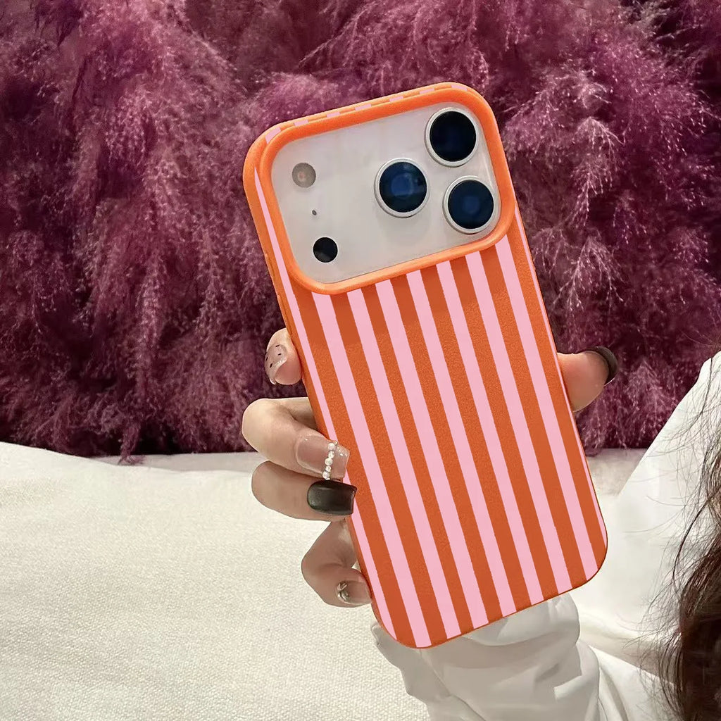 Colorful Striped Couple Case for iPhone 11 12 13 14 15 16 17 Pro Max