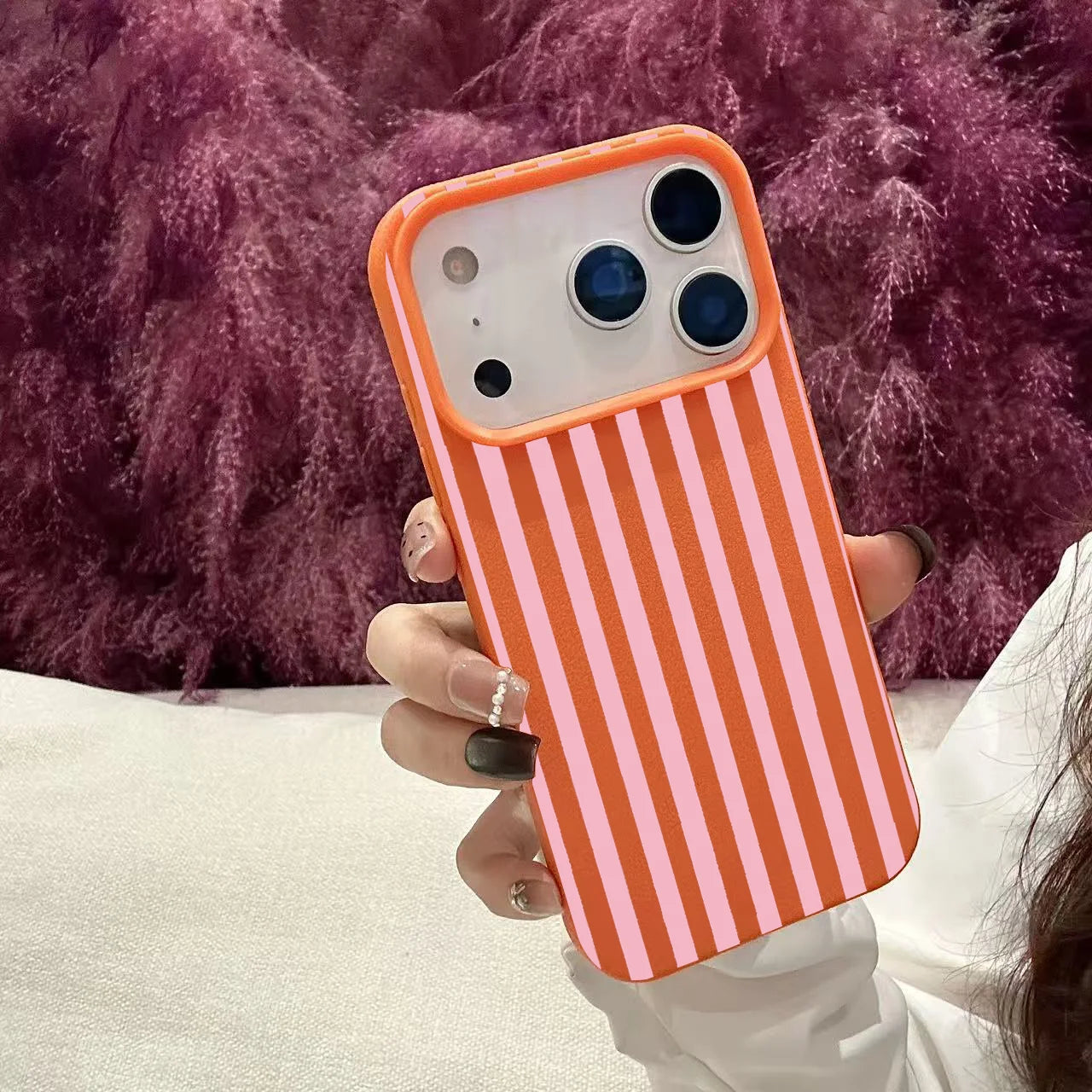 Colorful Striped Couple Case for iPhone 11 12 13 14 15 16 17 Pro Max