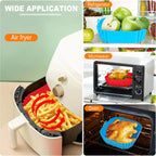 Air Fryer Silicone Liners Reusable Non-Stick Basket & Pizza Baking Tray