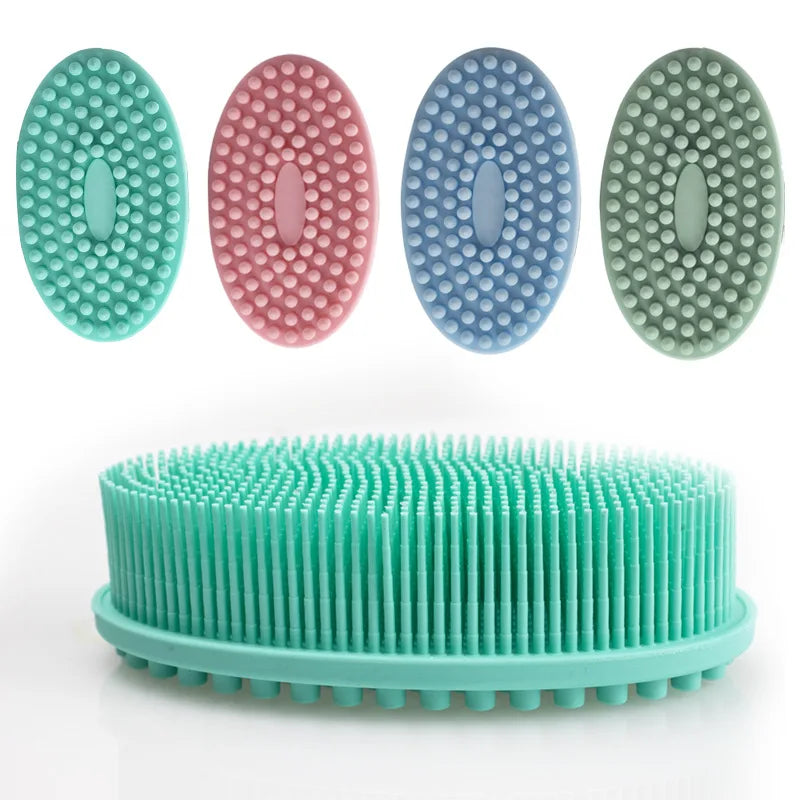 Baby Double-Sided Bath Brush Soft Silicone Hair & Body Brush