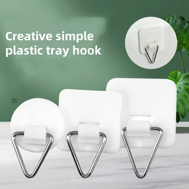 10Pcs Invisible Adhesive Plate Hangers Self-Adhesive Wall Hooks Main image