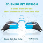 Kids Swimming Goggles Anti-Fog Waterproof Ages 3-14