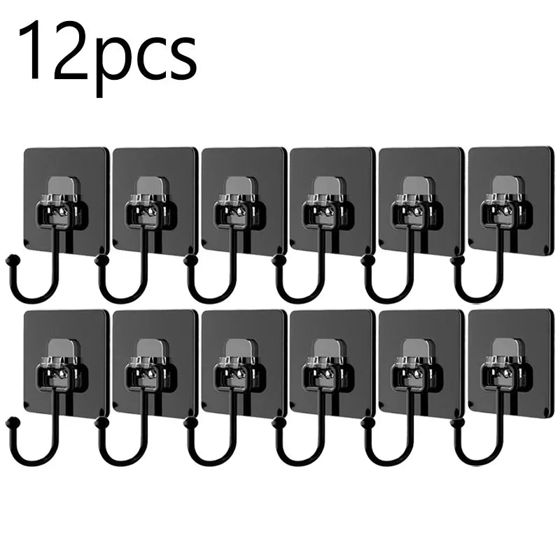 Rotating Self-Adhesive Hooks Waterproof Wall Storage Hook Set