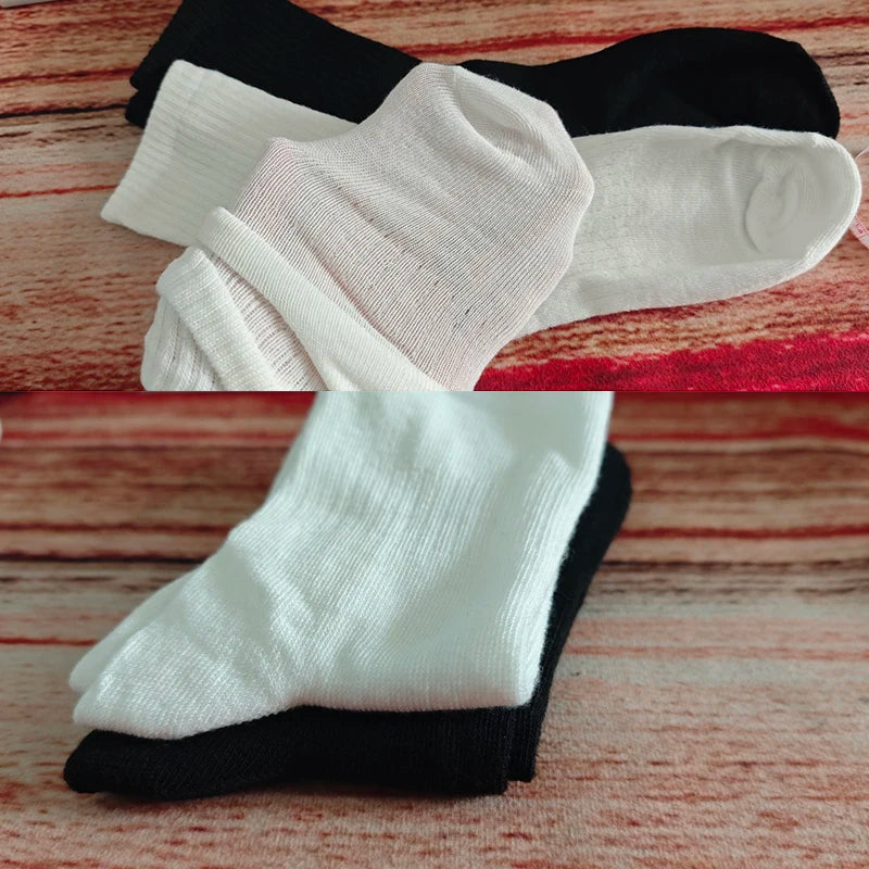 5/10/20 Pairs Solid Crew Socks Breathable Sweat-Absorbing All Season