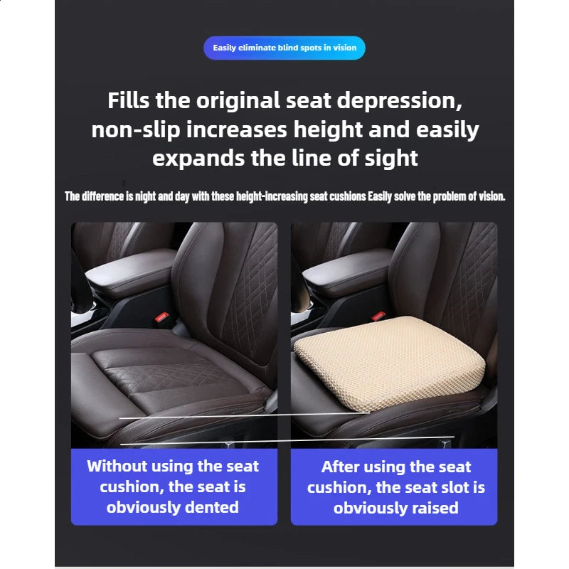 Thickened Car Seat Booster Cushion Memory Foam 3D Mesh Breathable Pad
