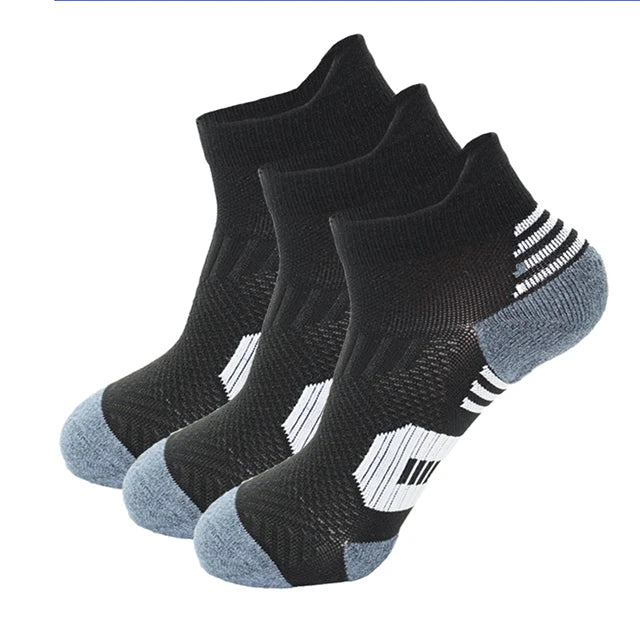 Fitness Sport Socks Non-Slip Cushioned Quick Dry Running Socks 3 Pairs