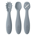 3PCS Baby Learning Spoon Set Soft Feeding Spoons for Toddlers