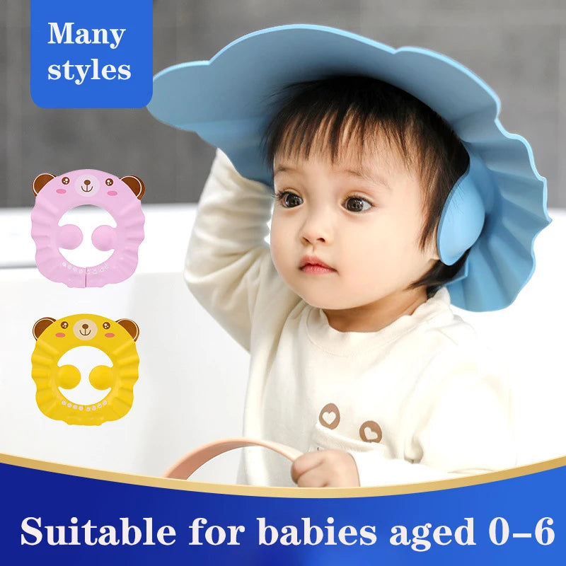 Baby Shower Cap Adjustable Shampoo Bath Hat for Kids