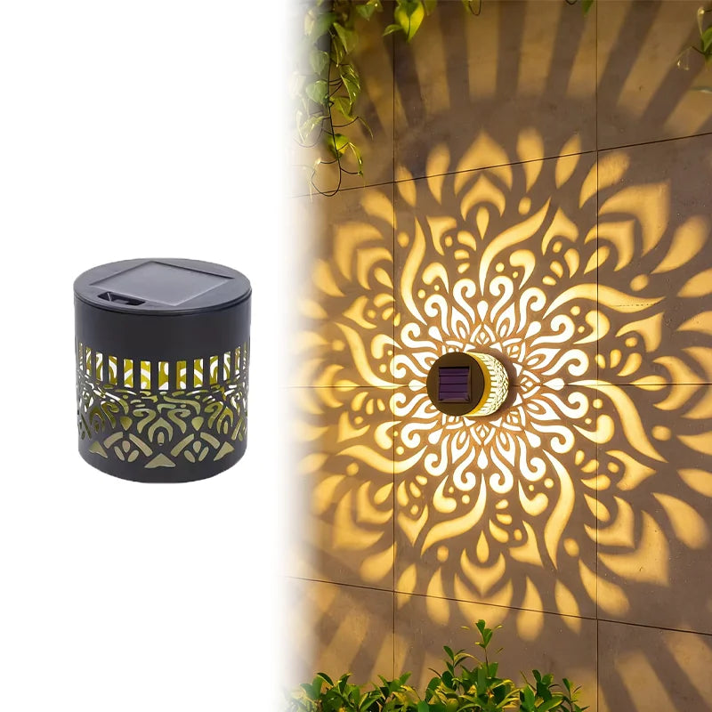 Solar Mandala Wall Lamp Waterproof Outdoor LED Fence & Garden Light