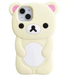 Cute Rilakkuma Bear Silicone Case for iPhone 12 13 14 15 16 17 Pro Max