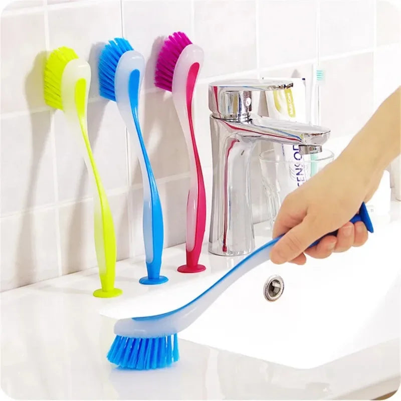 Pot Cleaning Brush Suction Cup Sink Scrubber