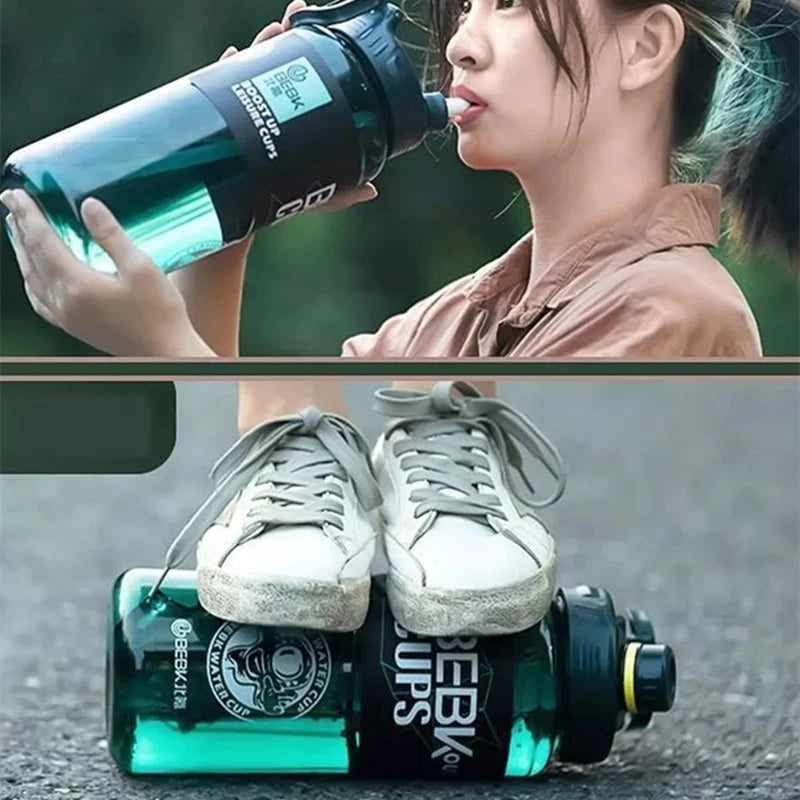 2L Motivational Water Bottle with Straw Fitness Jug