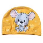 Kids Cartoon Swimming Cap Elastic Fabric Swim Hat