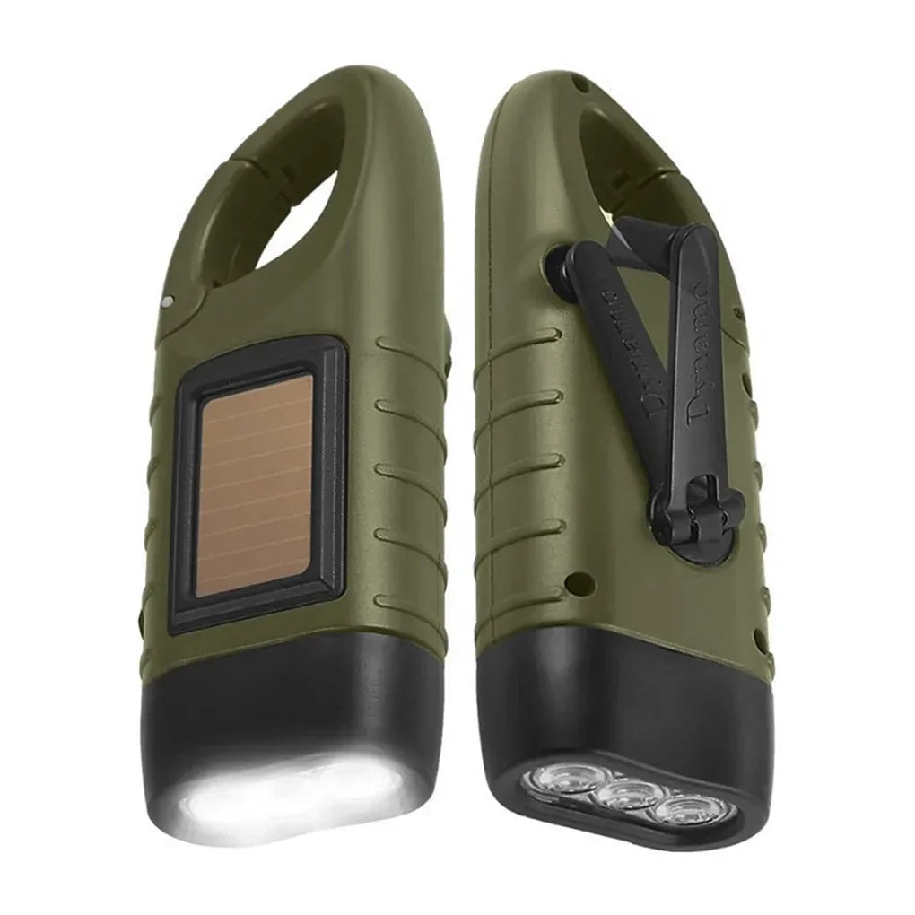 Solar Hand Crank LED Flashlight Emergency Camping Lantern