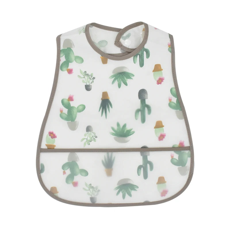Cartoon EVA Waterproof Baby Bib with Pocket Feeding Apron