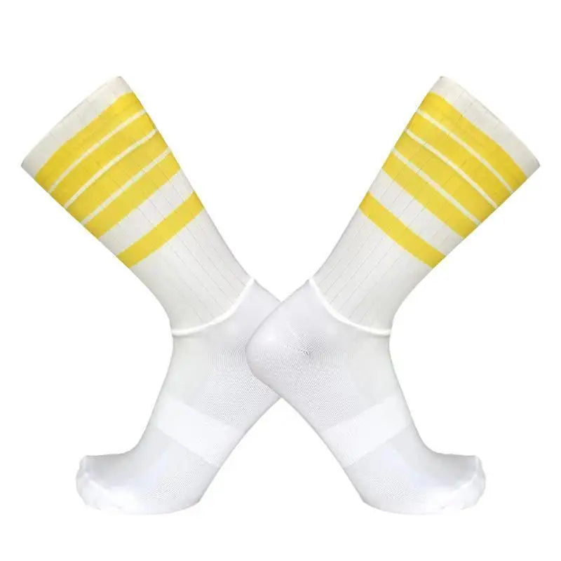 Aero Cycling Socks Men Anti-Slip Silicone Breathable Summer Bike Socks