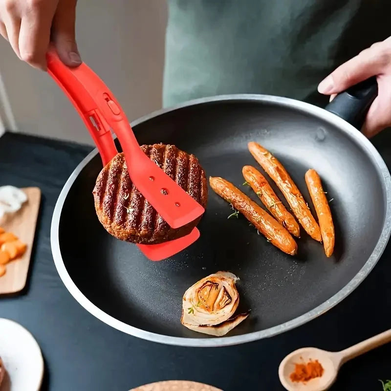 Silicone Kitchen Tongs UK Non-Stick Cooking Turner & BBQ Tool Main image