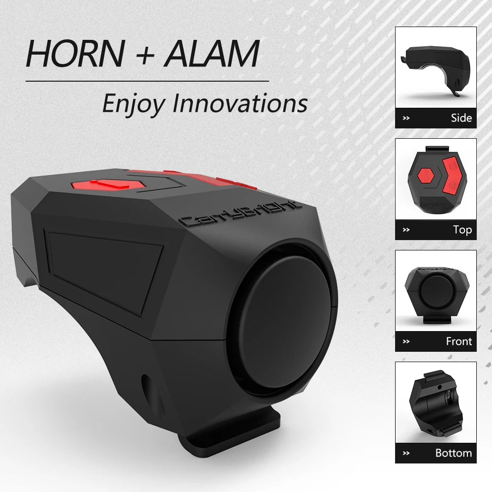 USB Rechargeable Bike Electronic Horn 120dB Loud Alarm Bell