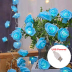 Rose Flower LED Fairy Lights USB String Decoration