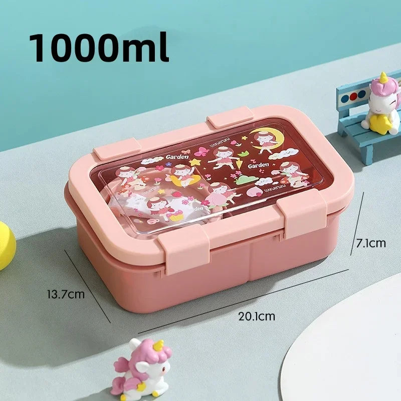 Cartoon Lunch Box 1000/1350ML Sealed Leakproof Bento Food Container