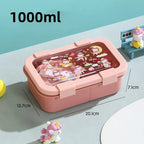 Cartoon Lunch Box 1000/1350ML Sealed Leakproof Bento Food Container