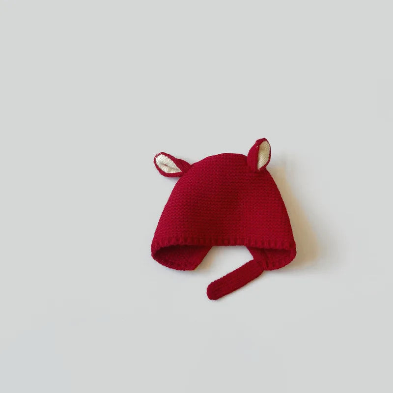Baby Rabbit Ear Winter Hat Cute Knitted Wool Beanie